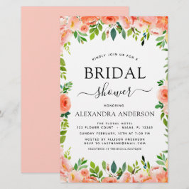 Chá de panela Coral de Orçamento Convite Floral