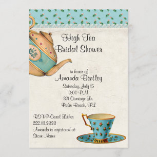 Chá de panela de aparência antiga Convite de festa