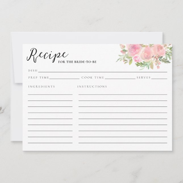 Chá de panela de Aquarela Floral Cor-de-Rosa-Esbra (Frente)