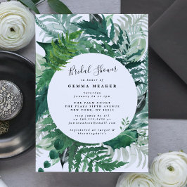 Chá de panela de Aquarela Moderna com Folha Verde