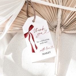 Chá de panela De Arco Burgundy Obrigado, Etiquetas