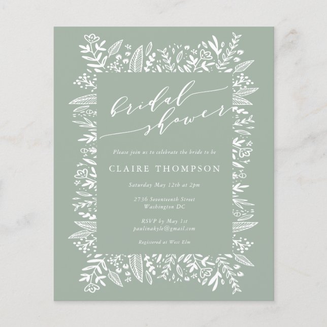 Chá de panela de Arte da Linha Floral do Sage Russ (Frente)