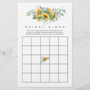 Chá de panela de Boho Sunflower Eucalyptus Bingo
