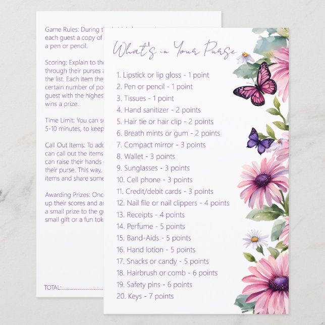 Chá de panela de borboleta que está no seu jogo (Frente/Verso)