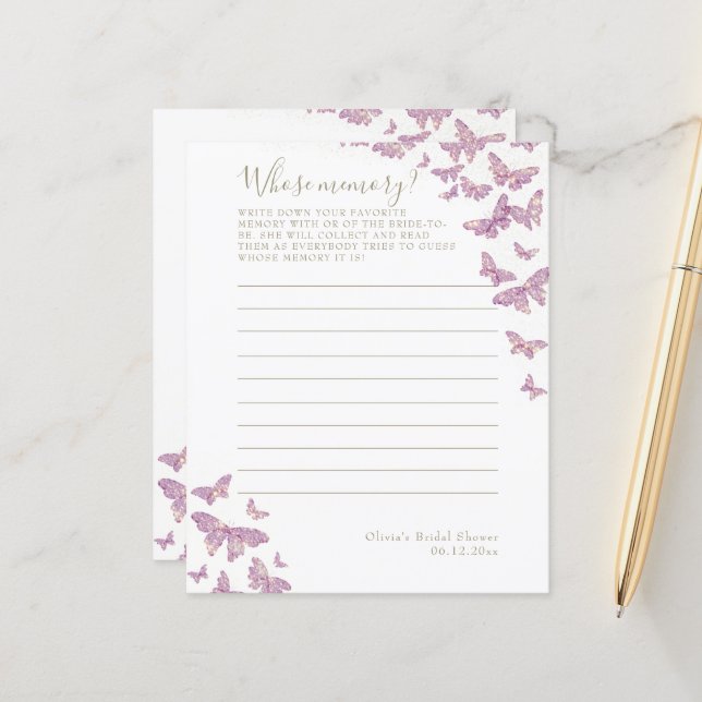 Chá de panela De Borboleta Roxa Cujo Jogo De Memór (Frente/Verso In Situ)