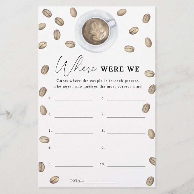 Chá de panela de café Onde estávamos (Frente)