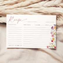 Chá de panela de Cartão de Receita de Flor Selvage