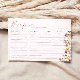 Chá de panela de Cartão de Receita de Flor Selvage