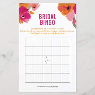 Chá de panela de Cartões de Bingo Floral Elegante