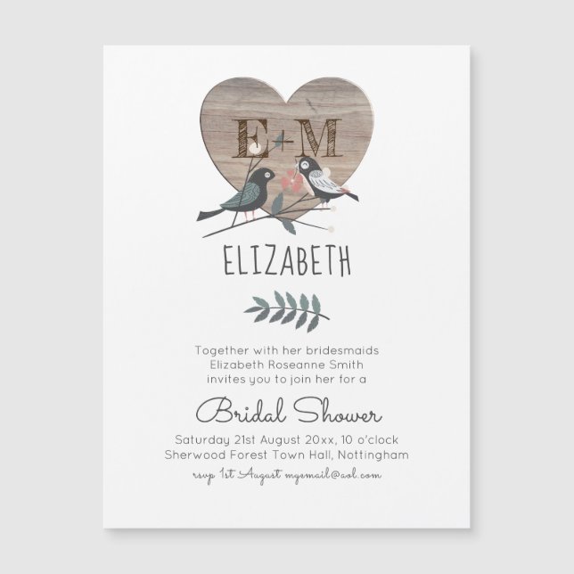 Chá de panela de Casamento de Floresta do Coração  (Frente)