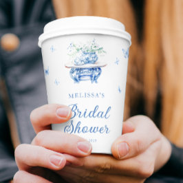 Chá de panela de Chinoiserie Branco Chic Blue