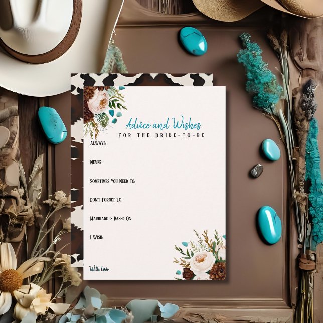 Chá de panela de conselhos e desejos Western Boho (Advice & Wishes Bridal shower Western Boho)