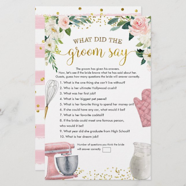 Chá de panela De Cozinha Que O Grupo Diz Jogos (Frente/Verso)