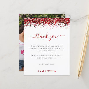 Chá de panela de Fotografia de Glitter Vermelho O