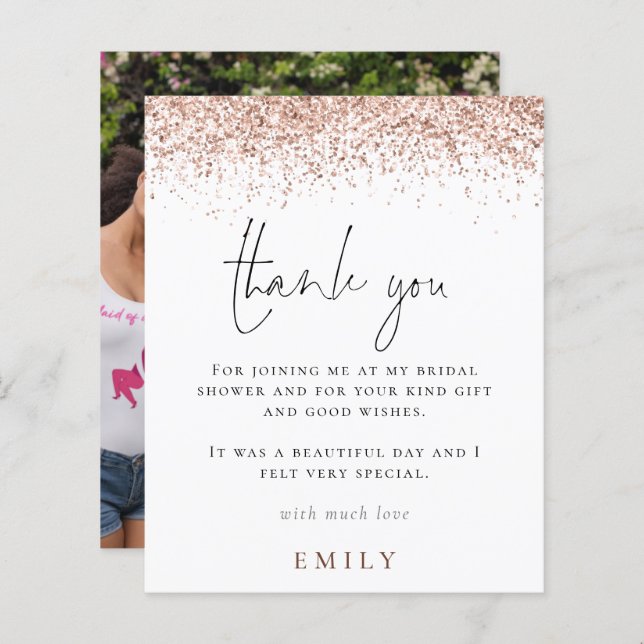 Chá de panela de Fotografia Glitter de Orçamento O (Frente/Verso)