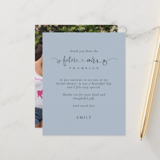 Chá de panela de fotos Obrigados azuis (Frente/Verso In Situ)