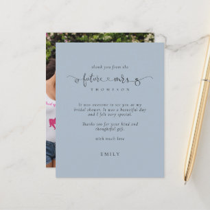 Chá de panela de fotos Obrigados azuis