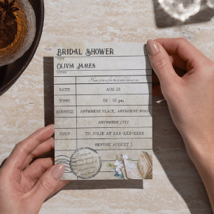 Chá de panela de livros de cartões de biblioteca d