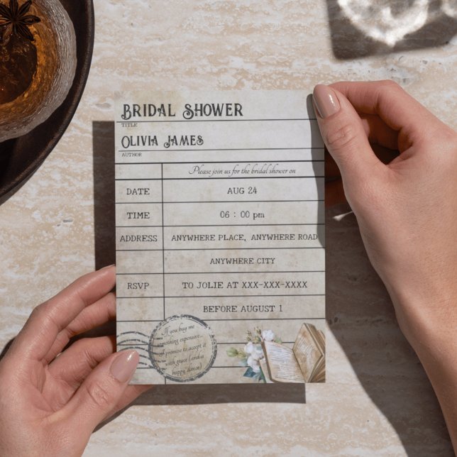 Chá de panela de livros de cartões de biblioteca d (Criador carregado)