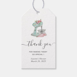 Chá de panela de mixer de bolos Obrigado Etiquetas