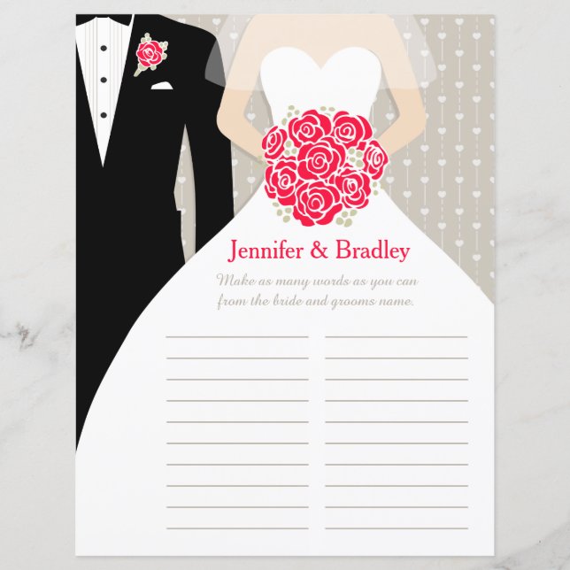 Chá de panela de Noiva, vestido de rosa vermelha d (Frente)