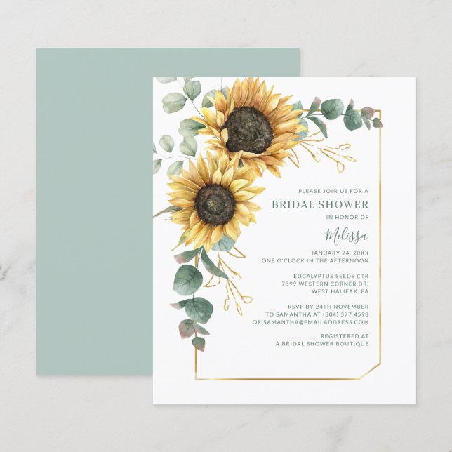 Chá de panela de Orçamento Eucalyptus (Frente/Verso)