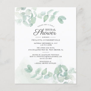 Chá de panela de Orçamento Eucalyptus Greenery Flo