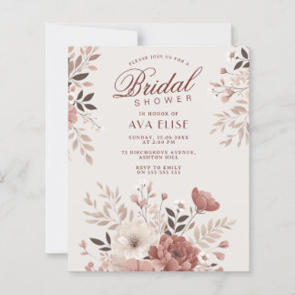 Chá de panela de Orçamento Floral Rosa Elegante