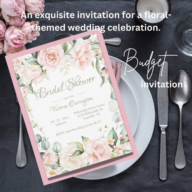 Chá de panela de Orçamento Floral Rosa-Rosa-Elegan (Criador carregado)