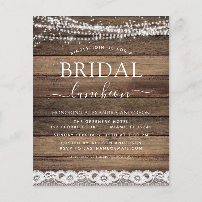 Chá de panela de Orçamento Lunchee Farmhouse (Frente)