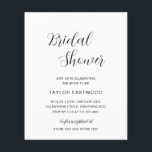 Chá de panela de Orçamento Moderno Simples<br><div class="desc">Convites de chá de panela contemporâneos de orçamento preto e branco com um layout simples e minimalista com o cabeçalho em um roteiro elegante de caligrafia. Um design moderno que vai bem com qualquer estilo de chá de panela.</div>