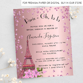 Chá de panela de Orçamento Paris Eiffel - cor-de-r
