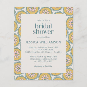 Chá de panela de Pastel Floral Boho Retro Orçament