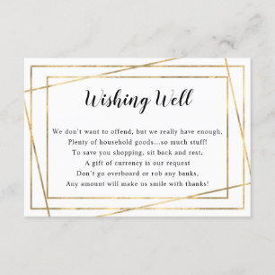 Chá de panela de quadro Dourado ou Cartão de poço 