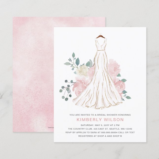 Chá de panela De Vestido De Casamento Floral De Bl (Frente/Verso)