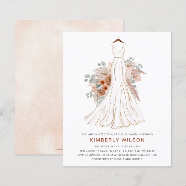 Chá de panela de Vestido de Casamento Pampas de Or (Frente/Verso)