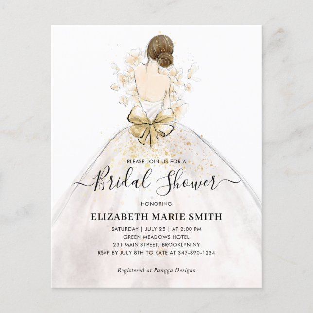 Chá de panela de vestidos de noiva elegante (Frente)