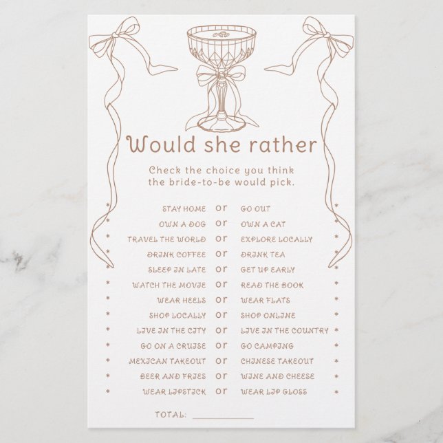 Chá de panela desenhado à mão Ela jogaria preferen (Frente)