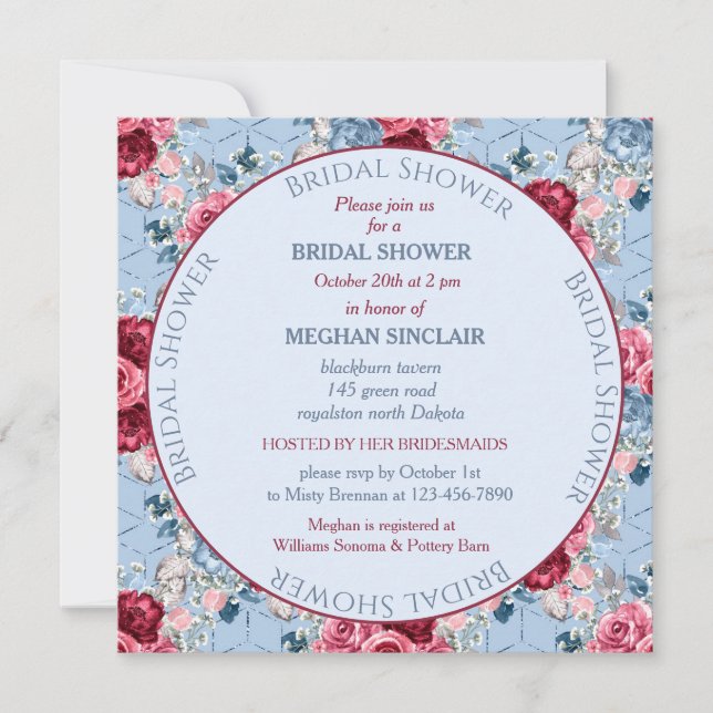 Chá de panela Dusty Blue e Burgundy (Frente)