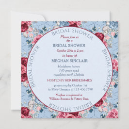 Chá de panela Dusty Blue e Burgundy