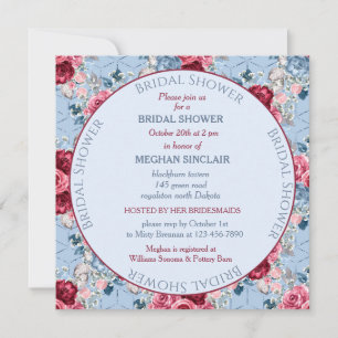 Chá de panela Dusty Blue e Burgundy