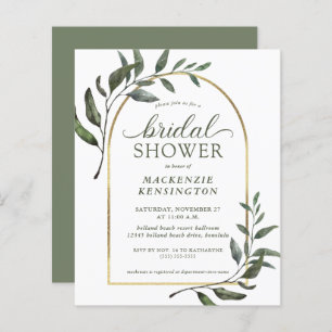 Chá de panela Elegante Eucalyptus Dourado Arch