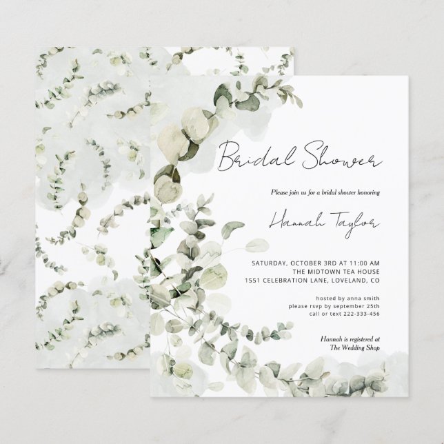 Chá de panela Eucalyptus de Orçamento (Frente/Verso)