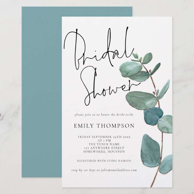 Chá de panela Eucalyptus de Orçamento Maior Convit (Frente/Verso)