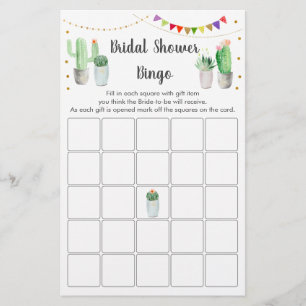 Chá de panela Fiesta Cactus - Jogo Bingo