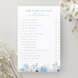 Chá de panela Floral Azul Ela Disse Que Ele Disse