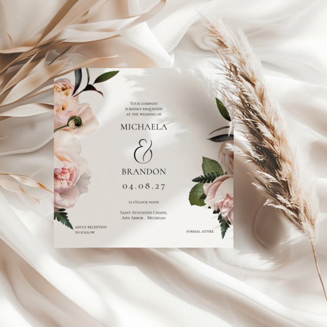 Chá de panela Floral Blush Quadrado (Criador carregado)