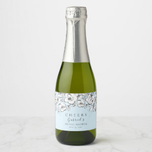 Chá de panela Floral Branco Azul Moderno