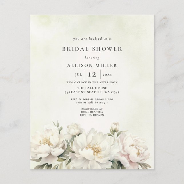 Chá de panela Floral Branco Verde de Orçamento (Frente)