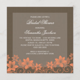 Chá de panela Floral Coral Rustic Convite